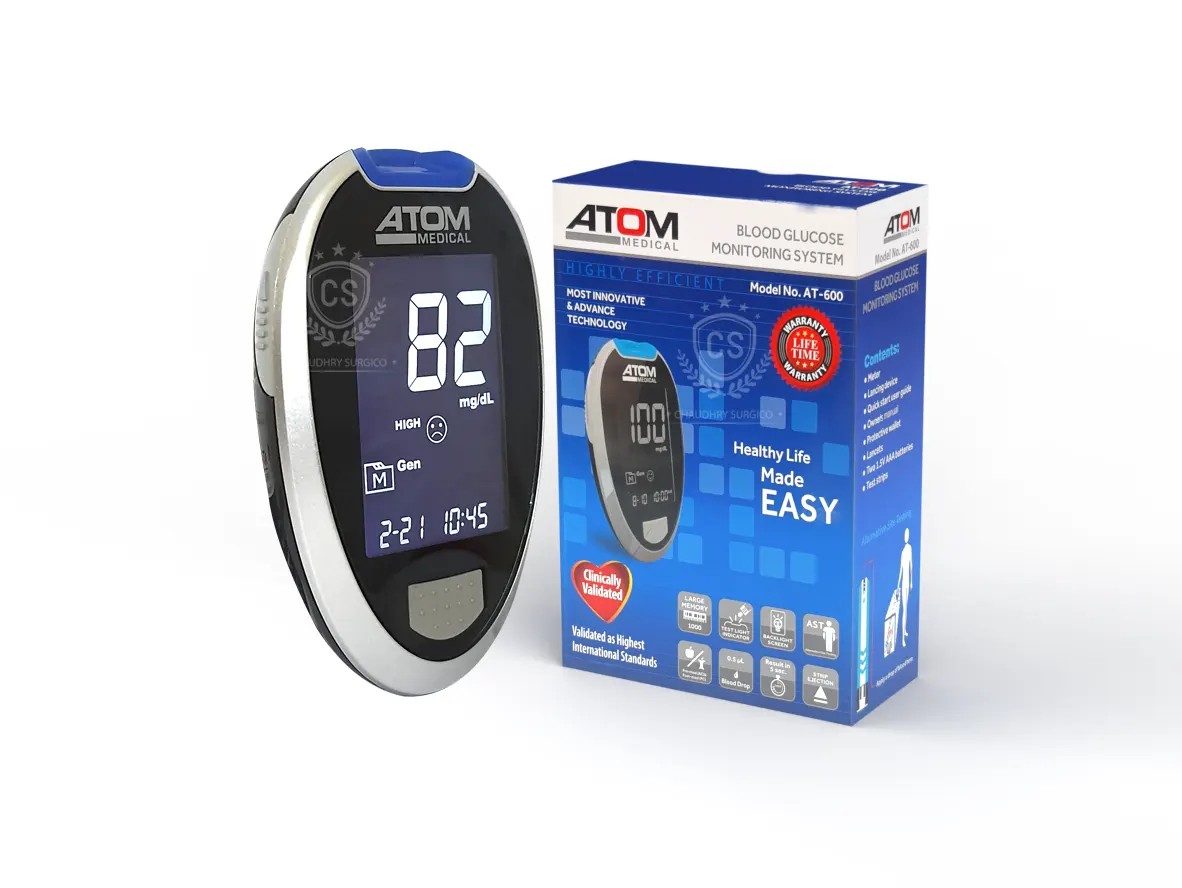 ATOM AT-600 Blood Glucose Monitor Best Quality Glucometer